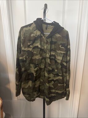 H&M Camouflage Utility Jacket with Black Hoodie